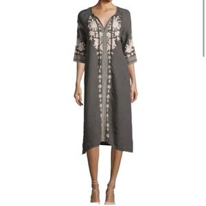 Johnny Was Linen Midi Carmelita Kaftan Tunic Dress Sz. Petite XS Gently Loved